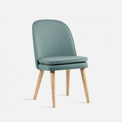 JC Armless Chair, W52, Ash with Tale blue fabric [SALE]