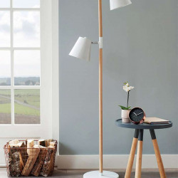 Rubi Floor Lamp, white with wood [SALE] 